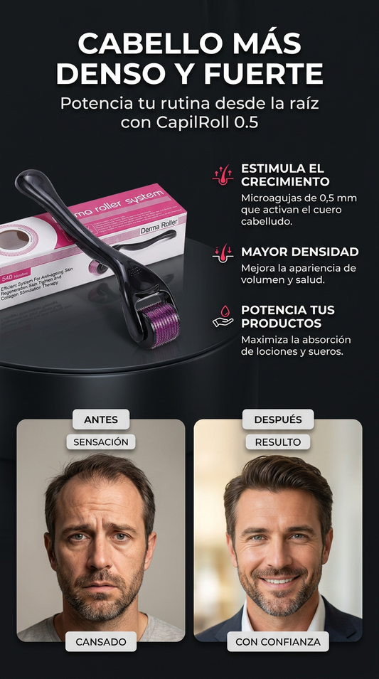 CapilRoll 0.5 – Dermaroller para Cabello y Barba