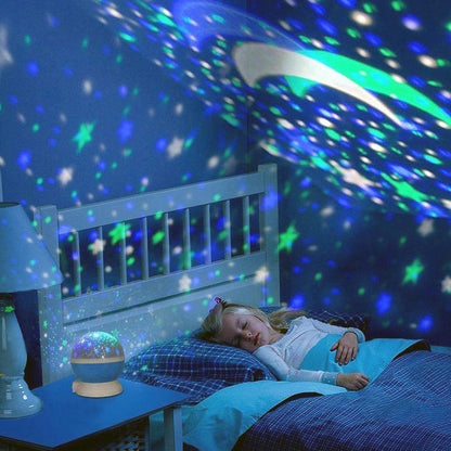2 LÁMPARAS ESTELAR GIRATORIA – LUCES MÁGICAS Y PROYECCIÓN DE ESTRELLAS