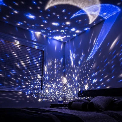 2 LÁMPARAS ESTELAR GIRATORIA – LUCES MÁGICAS Y PROYECCIÓN DE ESTRELLAS