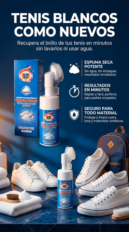 TENIS BLANCOS PRO™  ESPUMA LIMPIADORA SECA SIN AGUA