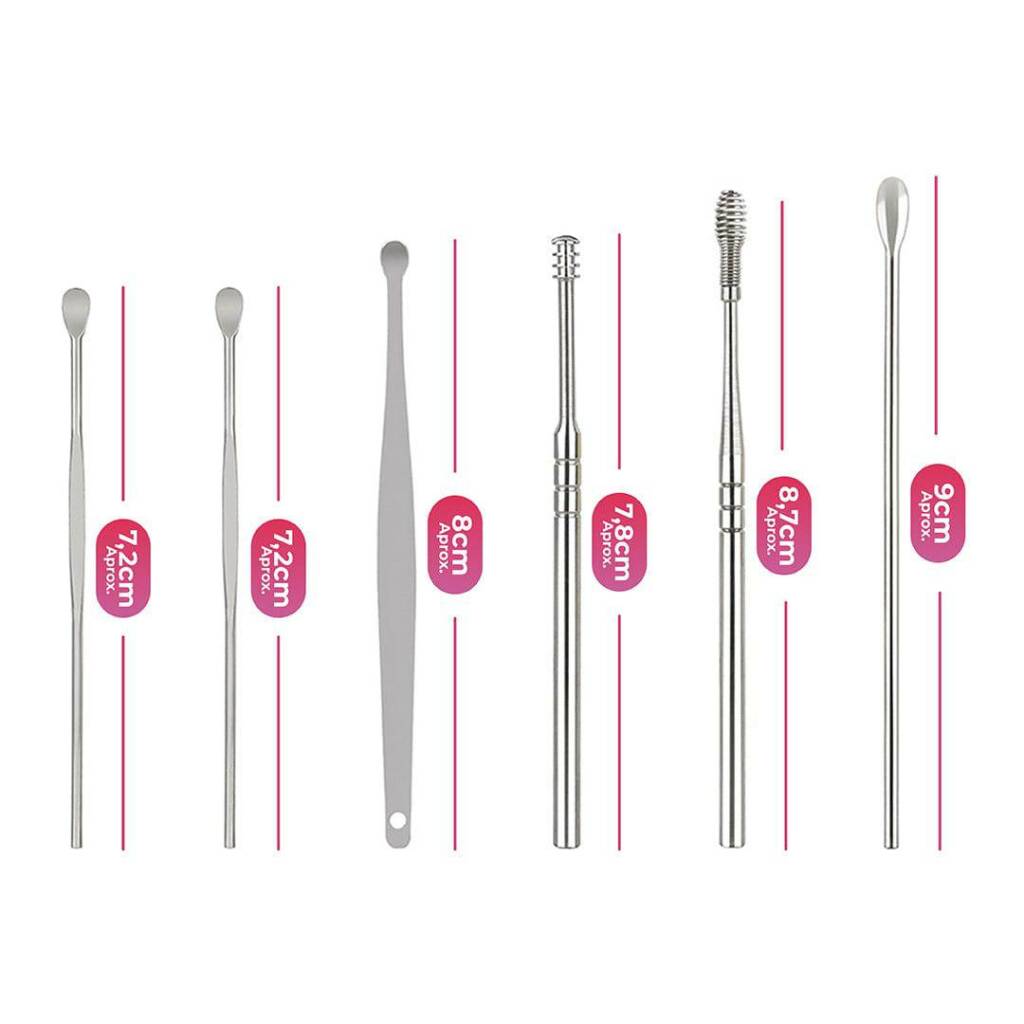 KIT LIMPIADOR DE OÍDOS EN ACERO INOXIDABLE