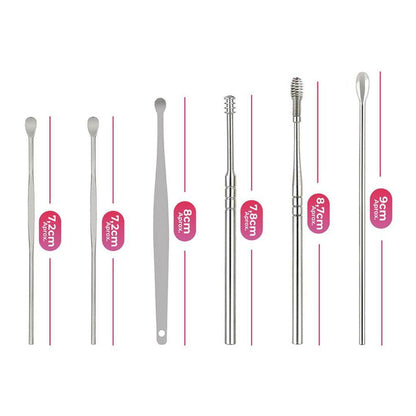 KIT LIMPIADOR DE OÍDOS EN ACERO INOXIDABLE