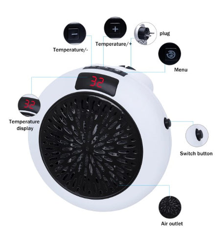 CALEFACTOR ELÉCTRICO PORTÁTIL 900W