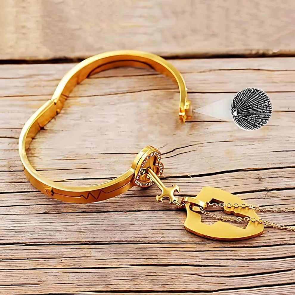 SET AMOR ETERNO CON JOYERO: COLLAR + PULSERA CON PROYECCIÓN “TE AMO”