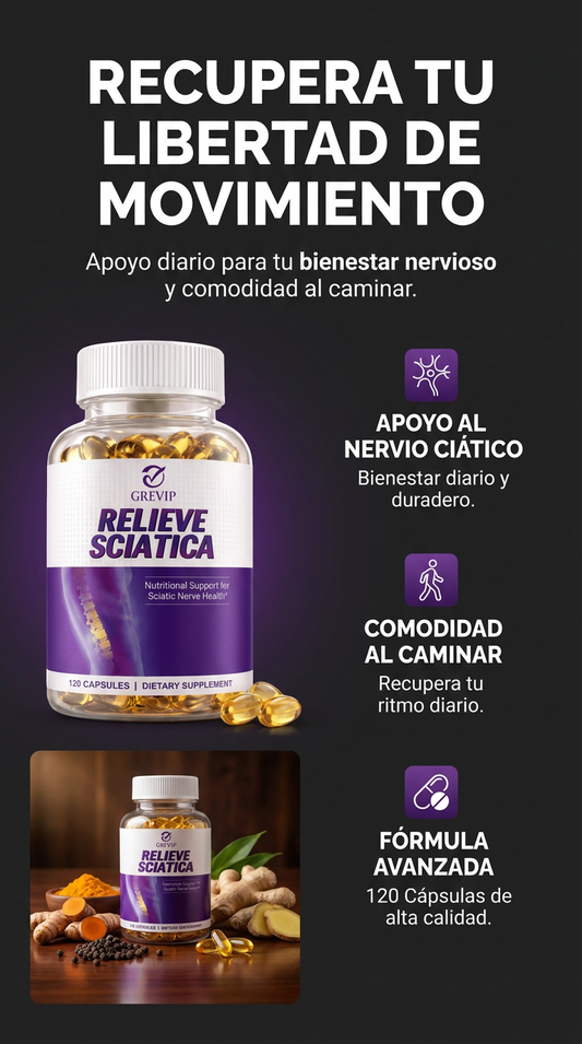 RELIEVE SCIATICA™ APOYO DIARIO PARA MOVERTE CON MAYOR COMODIDAD