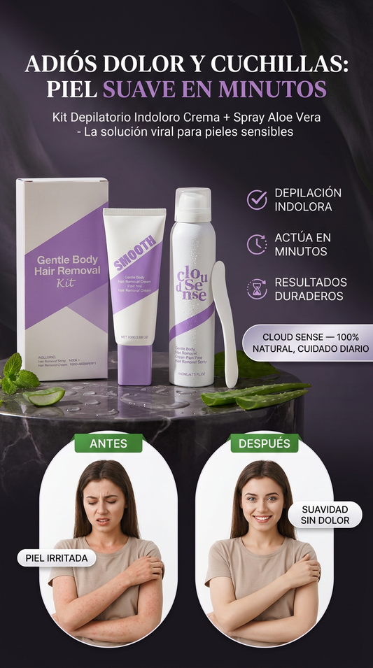 Kit Depilatorio Indoloro Crema + Spray Aloe Vera