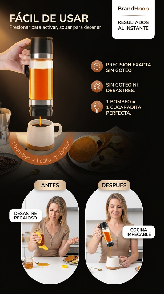 Dispensador Inteligente Sin Goteos para Miel y Líquidos del Hogar