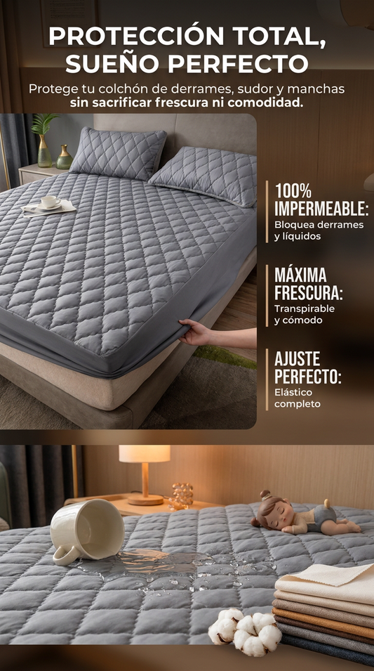 FRESHGUARD™ PROTECTOR PREMIUM ANTIFLUIDO:PROTECCIÓN ACOLCHADA, FRESCA Y LAVABLE PARA TU COLCHÓN.